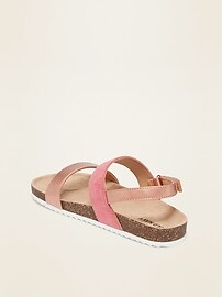 View large product image 3 of 3. Faux-Suede/Faux-Leather Color-Block Sandals for Girls