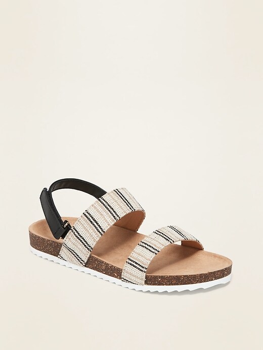View large product image 1 of 3. Textured-Stripe Molded Sandals for Girls