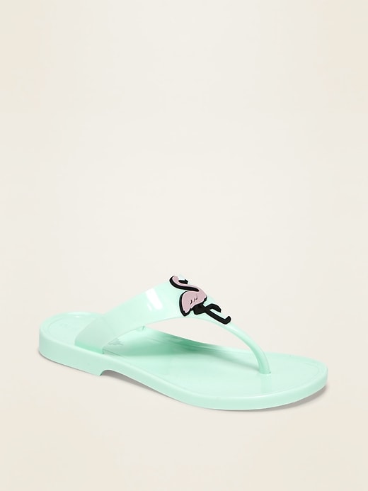 View large product image 1 of 1. Icon-Graphic Jelly Sandals for Girls