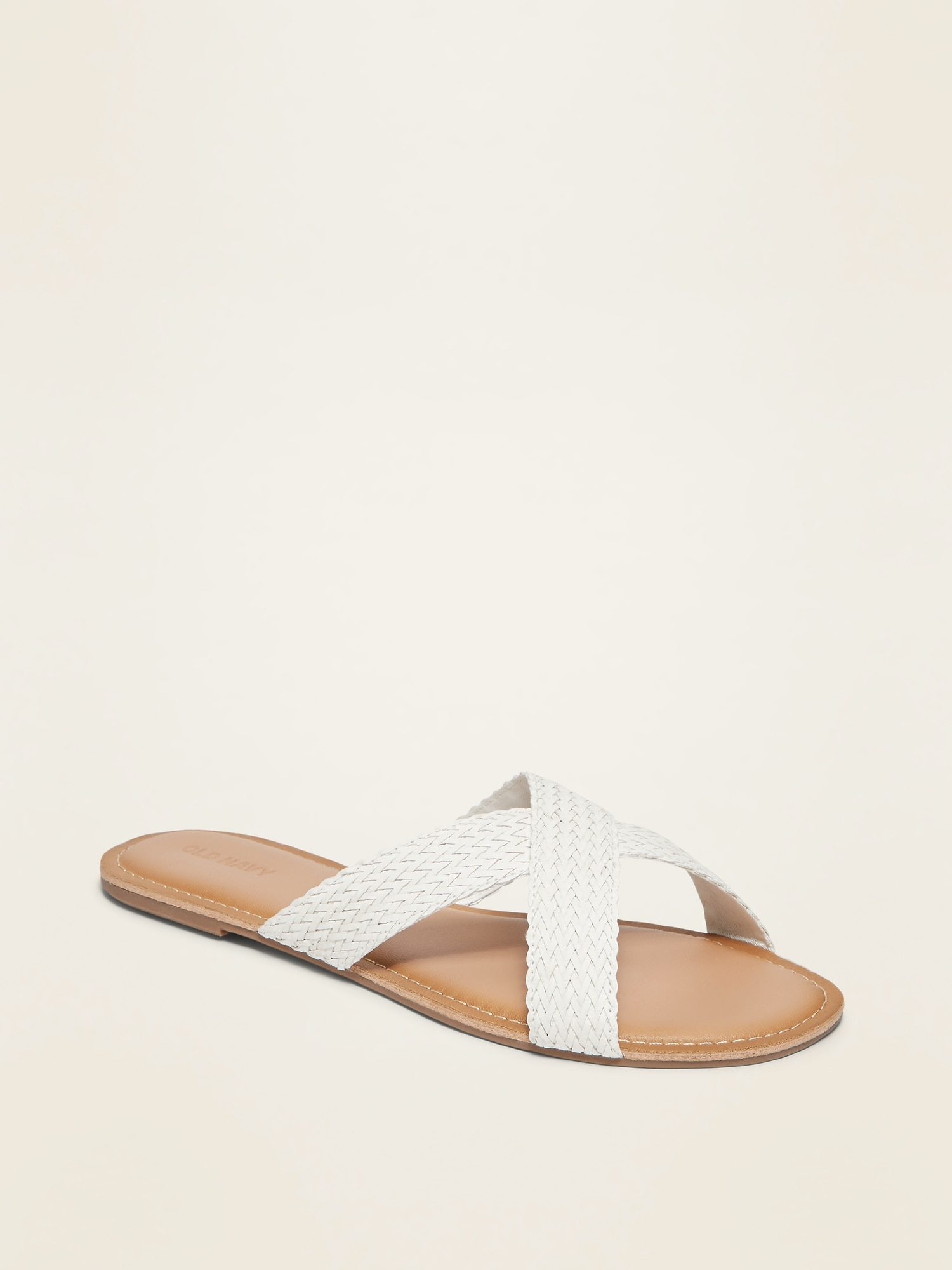 Navy 2025 white sandals