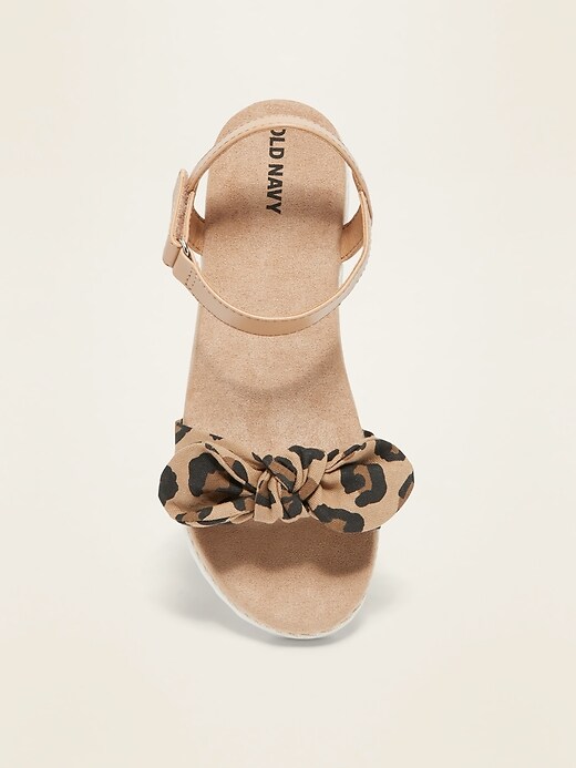 View large product image 2 of 3. Leopard-Print Bow-Tie Espadrille Sandals for Girls