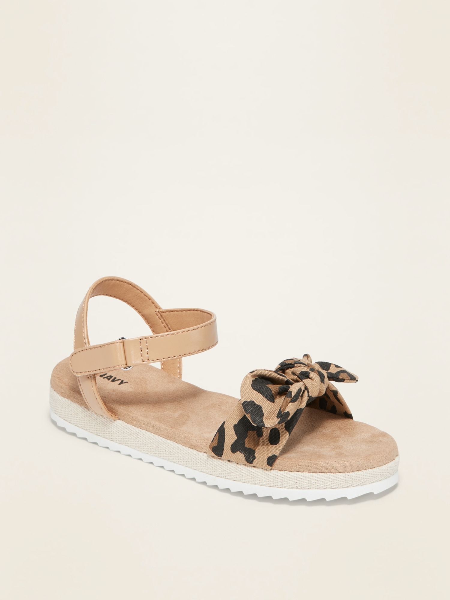 leopard print bow sandals