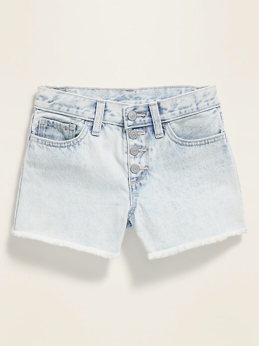 View large product image 2 of 3. Light-Wash Jean Cut-Off Shorts for Girls