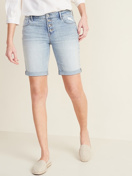 old navy bermuda jean shorts