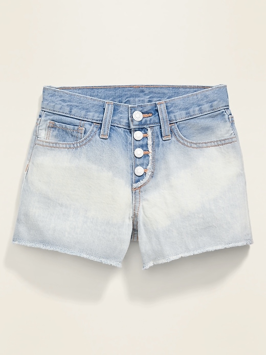 View large product image 2 of 3. High-Waisted Button-Fly Dip-Dye Jean Cut-Off Shorts for Girls