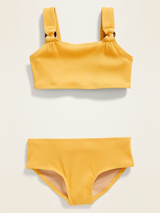 View large product image 2 of 2. Textured Bikini Swim Set for Girls