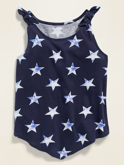 View large product image 2 of 3. Printed Tie-Shoulder Tank Top for Girls