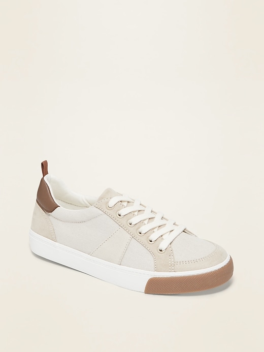 View large product image 1 of 3. Canvas Faux-Suede Trim Sneakers For Boy