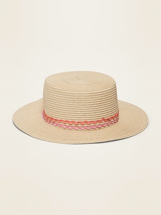 View large product image 1 of 1. Straw Boater Hat for Girls