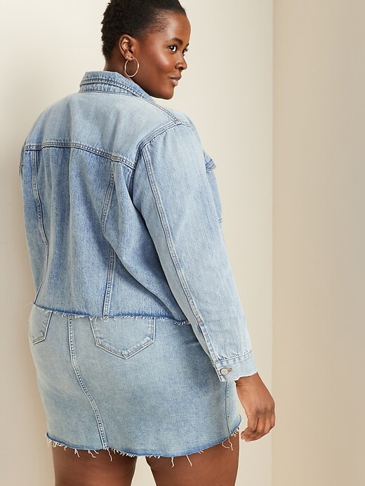 Image number 2 showing, Cropped Cut-Off Plus-Size Jean Jacket