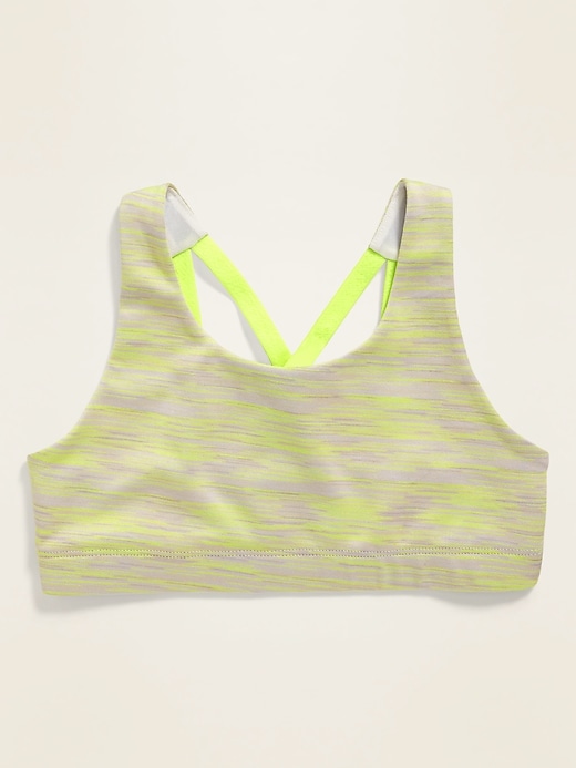 View large product image 2 of 2. Go-Dry Cool Strappy Space-Dye Sports Bra for Girls