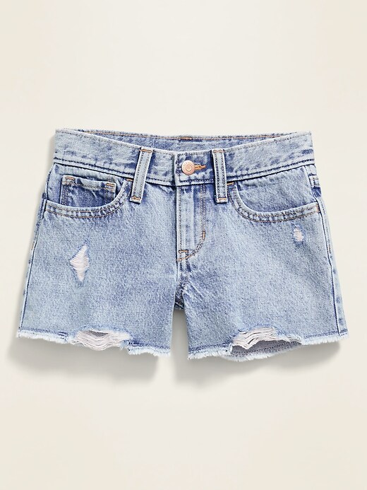View large product image 2 of 3. Distressed Light-Wash Jean Shorts for Girls