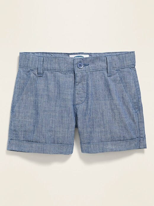 View large product image 2 of 3. Chambray Chino Shorts for Girls
