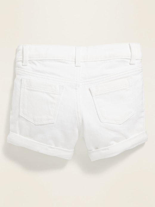 View large product image 2 of 3. White Twill Shorts for Toddler Girls