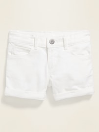 View large product image 3 of 3. White Twill Shorts for Toddler Girls