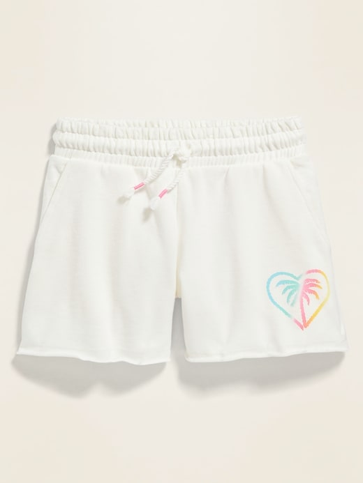 View large product image 2 of 3. Raw-Edged French Terry Midi Shorts for Girls