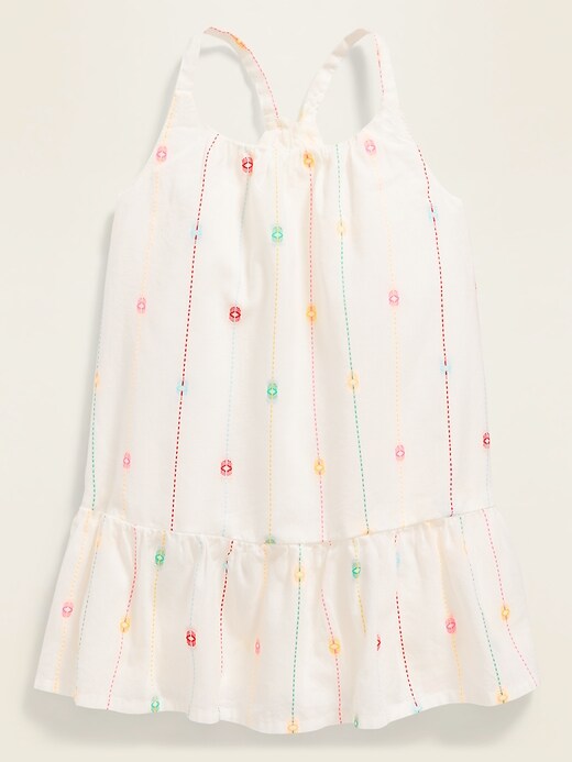 View large product image 1 of 2. Sleeveless Tiered Clip-Dot Dress for Baby