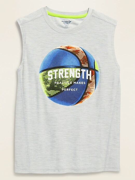 View large product image 1 of 1. Ultra-Soft Breathe ON Graphic Tank Top for Boys