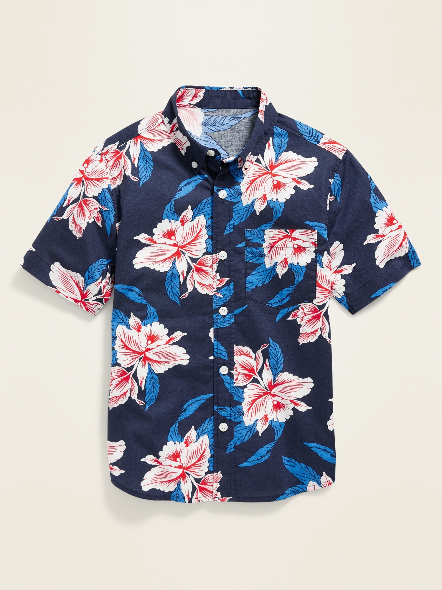 Printed Built-In Flex Short-Sleeve Shirt For Boys