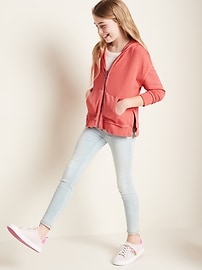 View large product image 3 of 3. Garment-Dyed French Terry Zip Hoodie for Girls