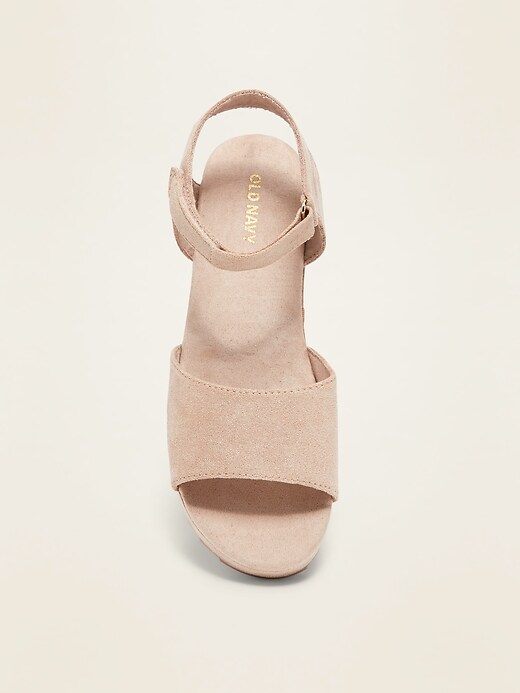 View large product image 2 of 3. Faux-Suede Flatform Sandals for Girls