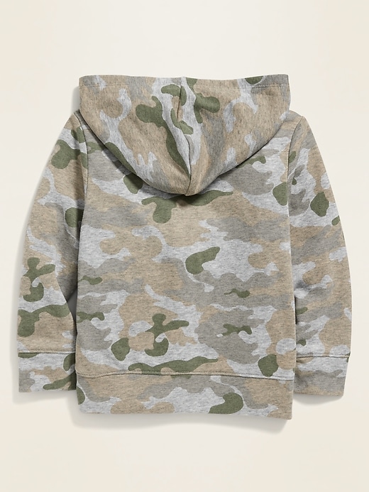 Voir une image plus grande du produit 2 de 3. Haut à capuchon à glissière en jersey bouclette à imprimé camouflage pour tout-petit garçon