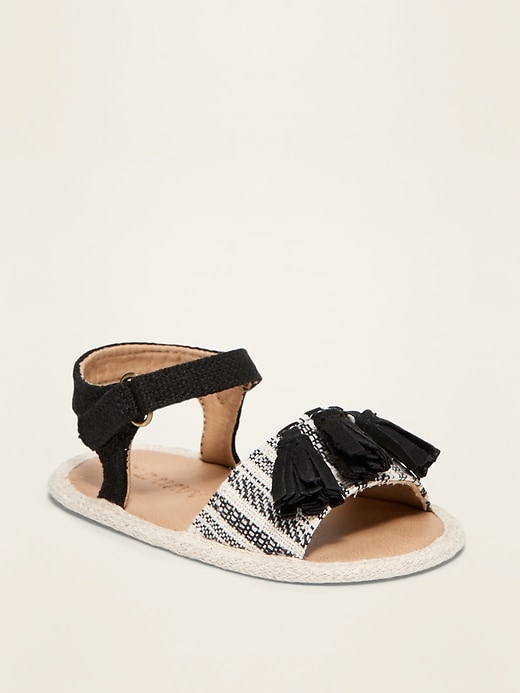 View large product image 1 of 4. Textile Faux-Suede Tassel Sandals for Baby