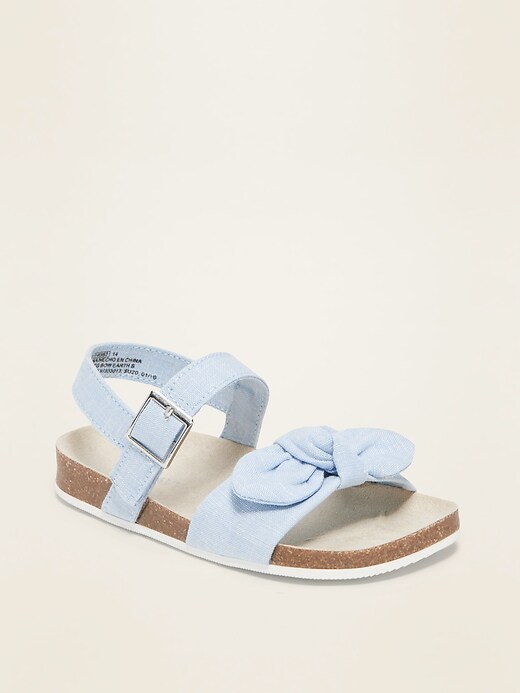 View large product image 1 of 4. Canvas Bow-Tie Sandals for Toddler Girls