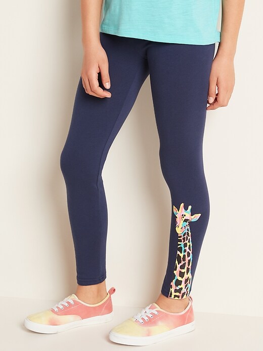 View large product image 1 of 2. Printed Built-In Tough Full-Length Leggings for Girls