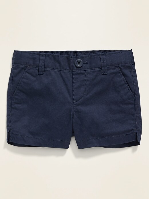 View large product image 1 of 1. Pull-On Twill Shorts for Toddler Girls