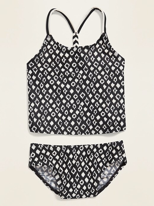View large product image 1 of 2. Printed Braided-Strap Tankini Swim Set for Toddler Girls