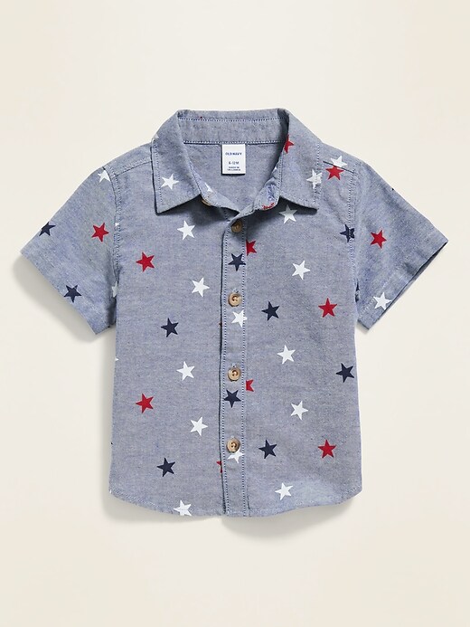 View large product image 1 of 2. Americana-Print Oxford Shirt for Baby