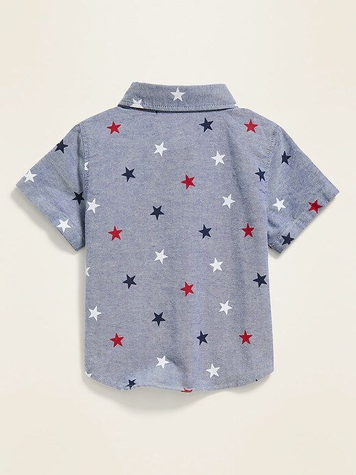 View large product image 2 of 2. Americana-Print Oxford Shirt for Baby