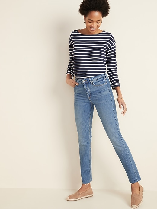Image number 3 showing, High-Waisted Power Slim Straight Jeans For Women