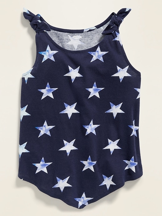 View large product image 1 of 3. Printed Tie-Shoulder Tank Top for Girls
