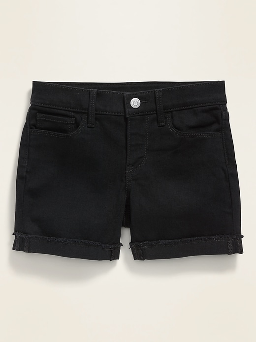Black Jean Midi Shorts for Girls | Old Navy