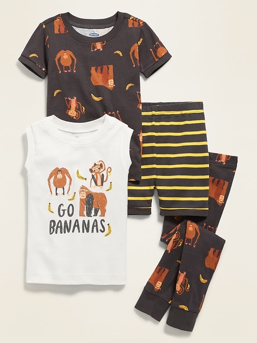 View large product image 1 of 1. "Go Bananas" 4-Piece Pajama Set for Toddler Boys & Baby