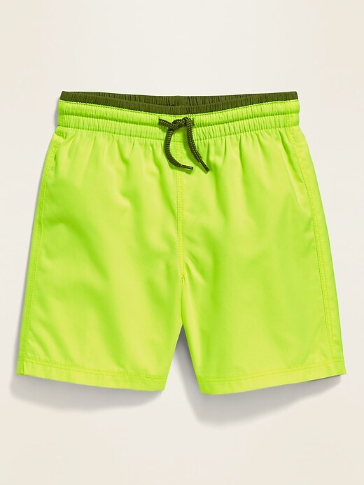 View large product image 1 of 1. Functional Drawstring Swim Trunks for Toddler Boys