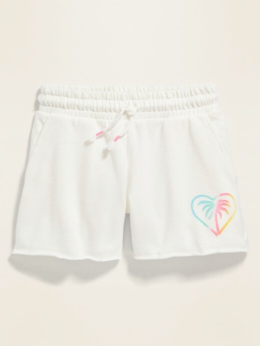 View large product image 1 of 3. Raw-Edged French Terry Midi Shorts for Girls