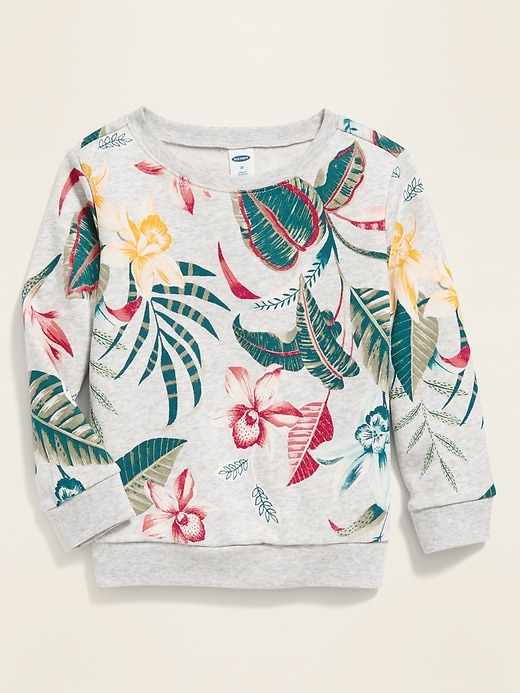 View large product image 1 of 3. Floral-Print French Terry Sweatshirt for Toddler Girls