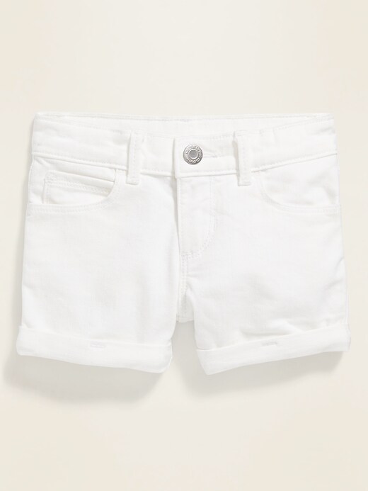 View large product image 1 of 3. White Twill Shorts for Toddler Girls