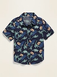 View large product image 3 of 3. Printed Poplin Shirt for Toddler Boys