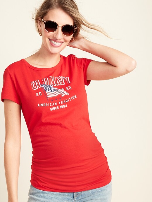 Image number 4 showing, Maternity 2020 U.S. Flag Graphic Tee