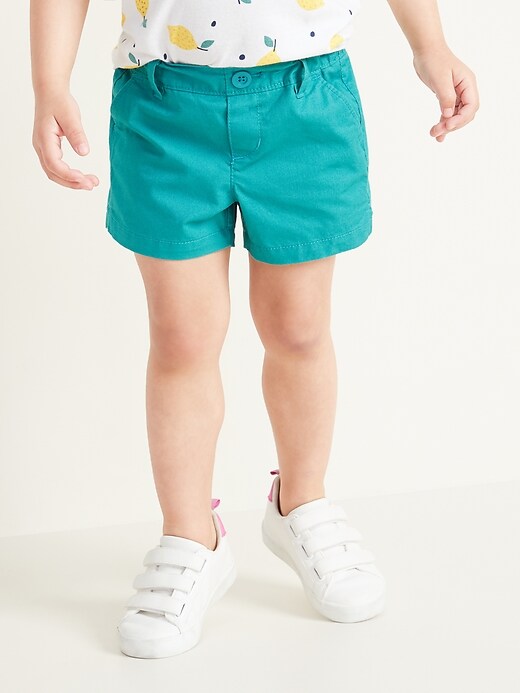 View large product image 1 of 1. Pull-On Twill Shorts for Toddler Girls