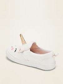 View large product image 3 of 4. Unisex Unicorn Slip-On Sneakers For Toddler