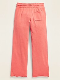 View large product image 3 of 3. Garment-Dyed French Terry Wide-Leg Cropped Pants for Girls