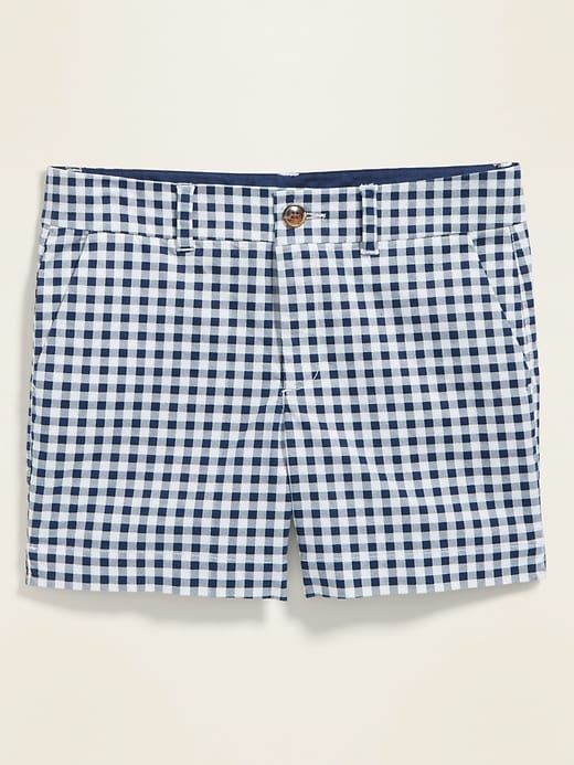 View large product image 1 of 1. Mid-Rise Everyday Patterned Twill Shorts for Women -- 5-inch inseam