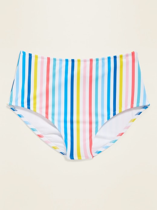 View large product image 1 of 1. Patterned High-Waisted Swim Bottoms
