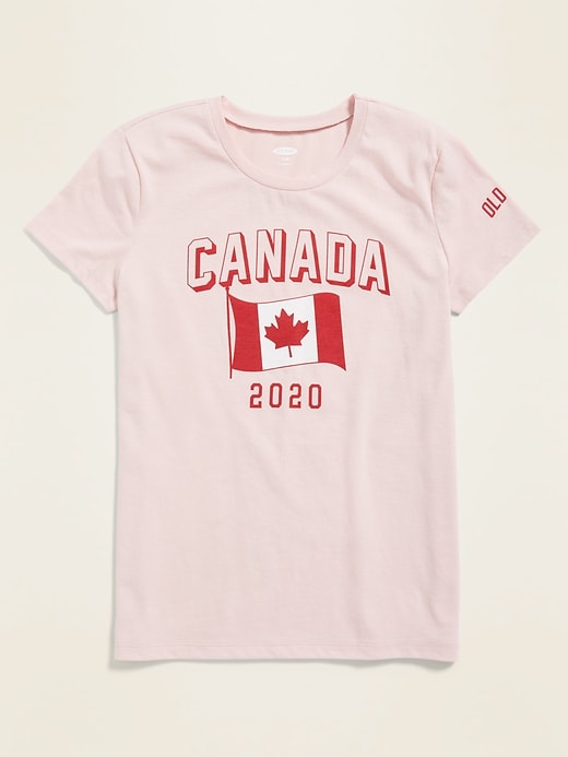 View large product image 1 of 1. 2020 Canada Flag Graphic Tee for Girls