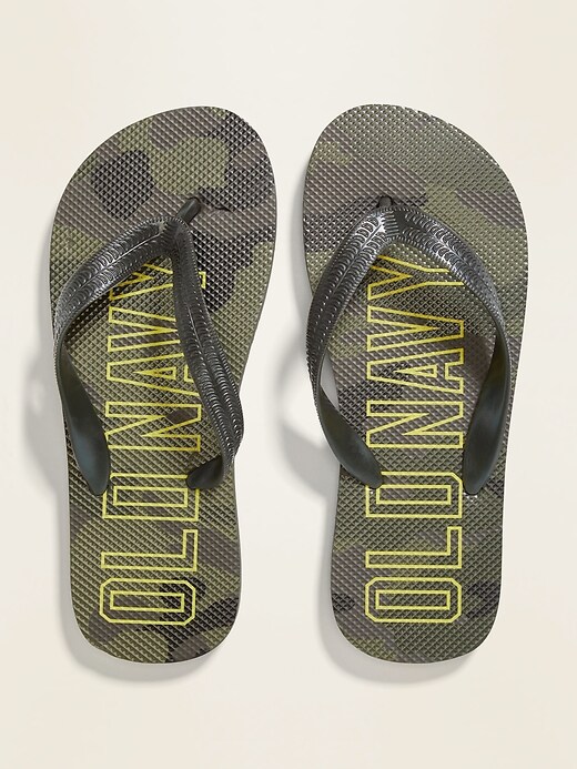 View large product image 1 of 1. Printed Logo-Graphic Flip-Flops For Boys